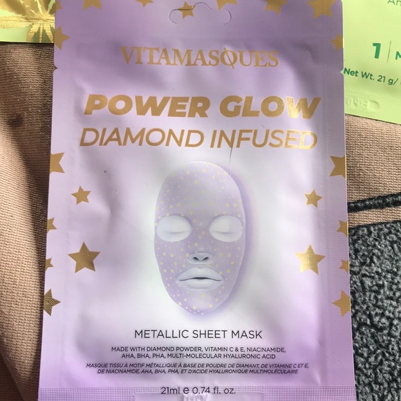 ✨🆕Vitamasques Power Power Diamond Infused Metallic Mask & 2 Azure Hemp Masks✨ - Picture 2 of 11
